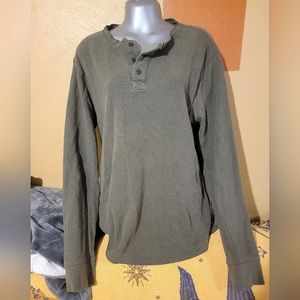 Sonoma | Men's Long Sleeve Henley Shirt | Color: Green | Size: L